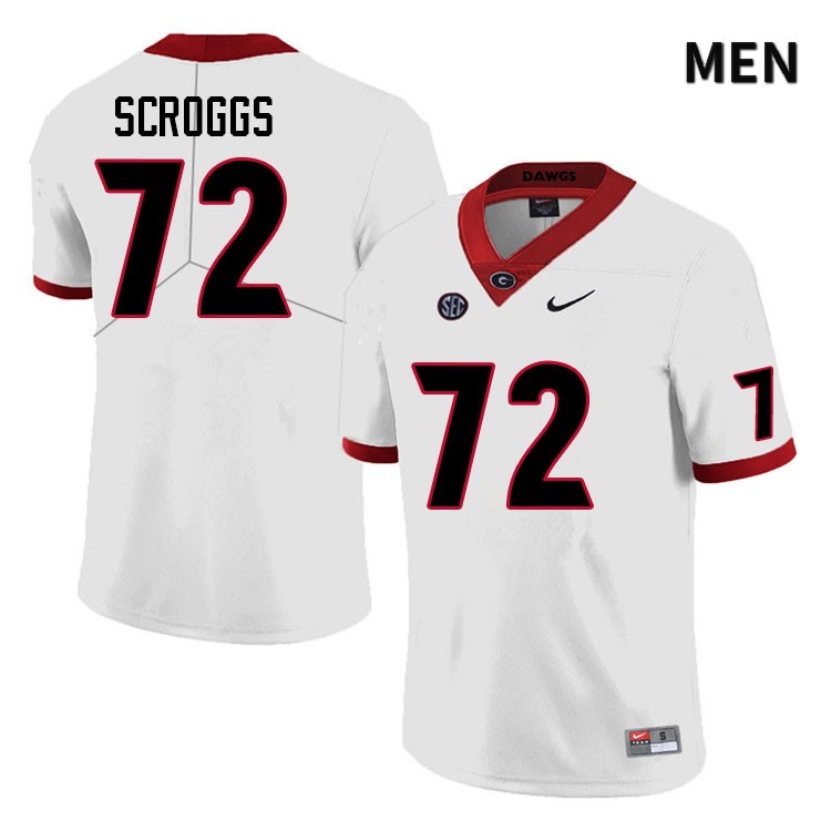 Georgia Bulldogs Men's Griffin Scroggs #72 White Anniversary Stitched College UGA Football Jersey 23LA011AC